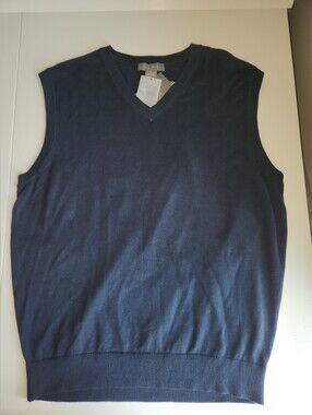 Daniel Cremieux Signature Collection Sweater Vest V Neck Supima Cotton Navy Blue